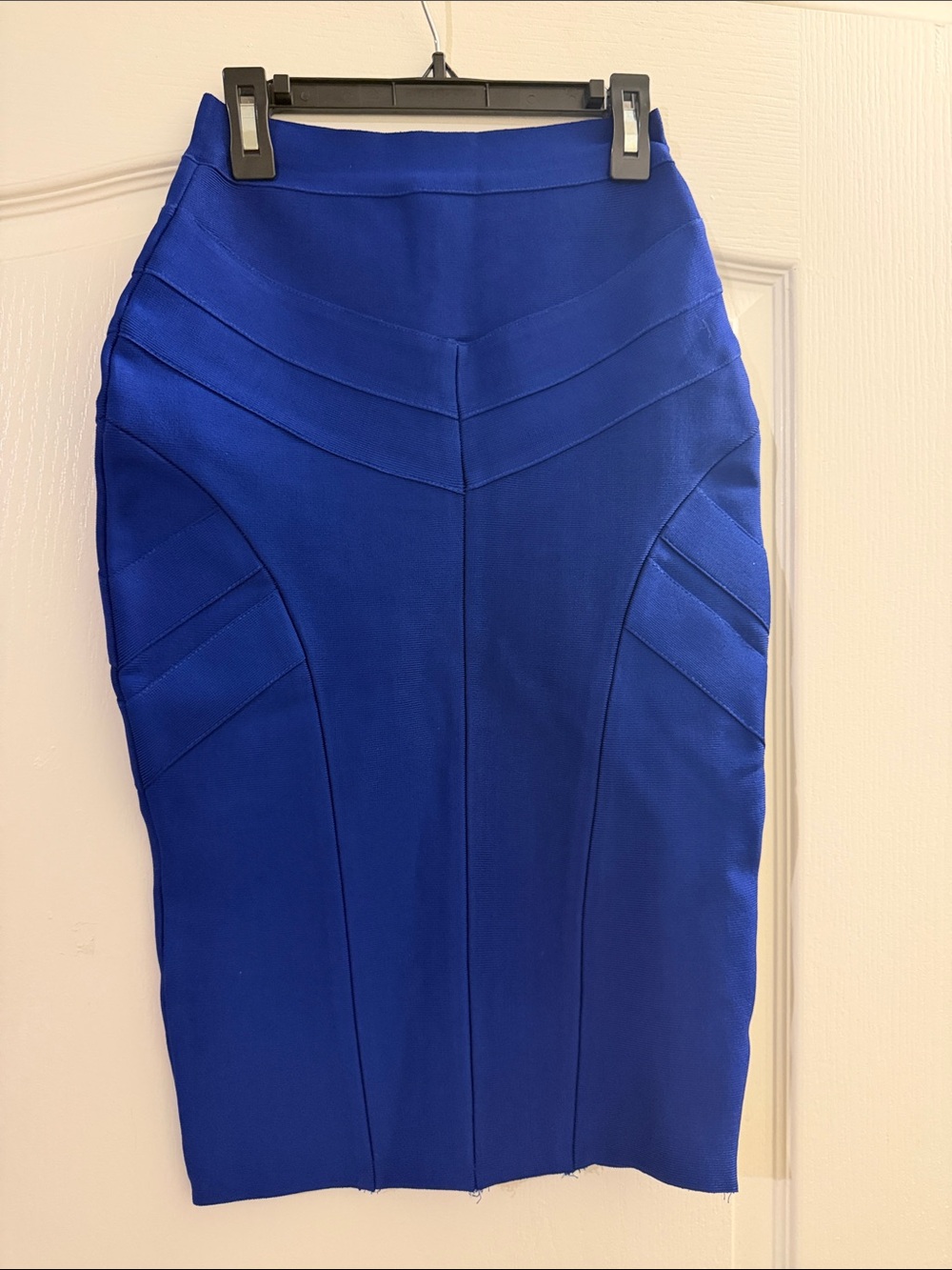 Electric bodycon Blue Ponte Pencil Skirt